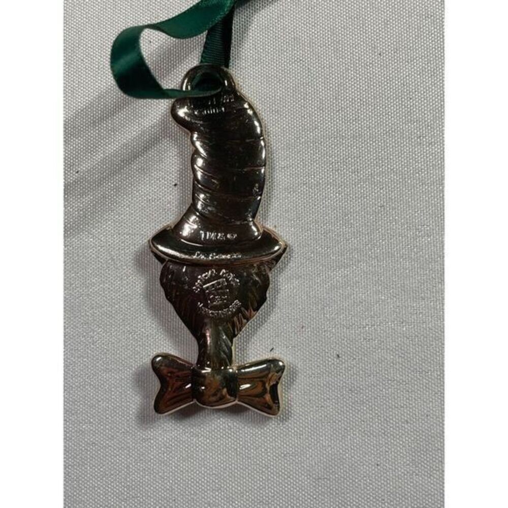 Vintage Silver-Tone Fish Christmas Ornament‎ with Bow Tie Holiday Decoration
